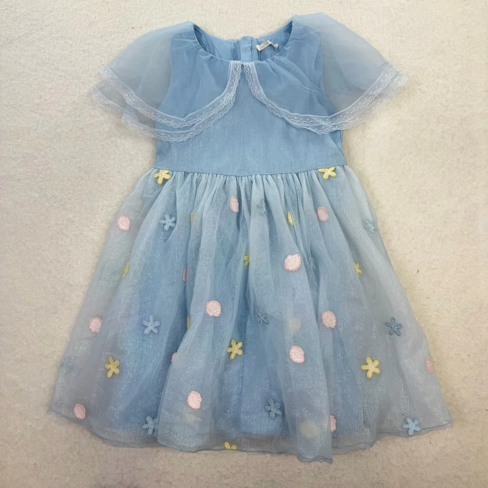 Dave & Bella Girls Blue Party Princess Dress Size 7